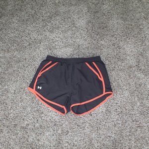 Under Armour Black Athletic Shorts with Coral Trim